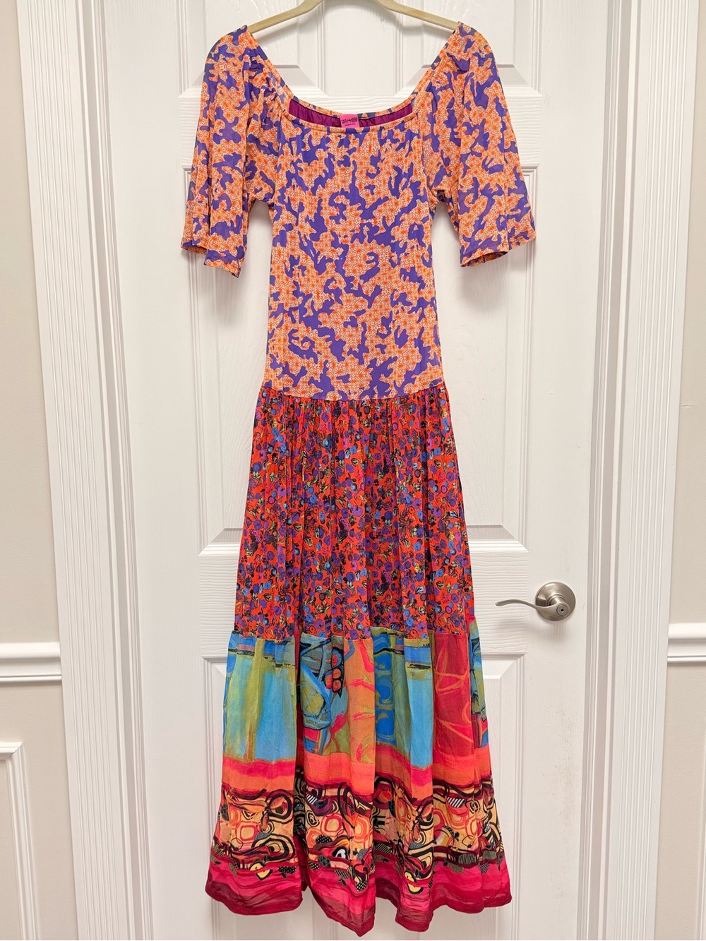 Save The Queen Mixed Print Maxi Dress L/XL